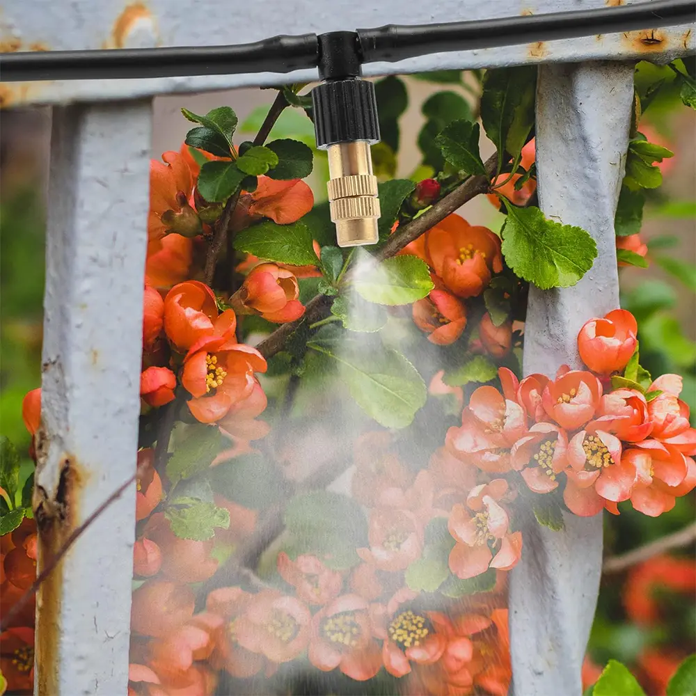 15-250Pcs Micro Drip Irrigation Misting Brass Nozzle Garden Spray Cooling Parts Copper Sprinkler with Thread Barb Tee Connector