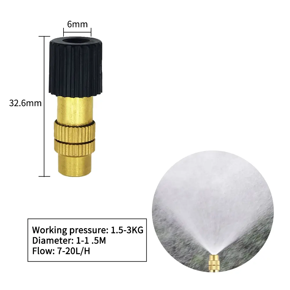 15-250Pcs Micro Drip Irrigation Misting Brass Nozzle Garden Spray Cooling Parts Copper Sprinkler with Thread Barb Tee Connector
