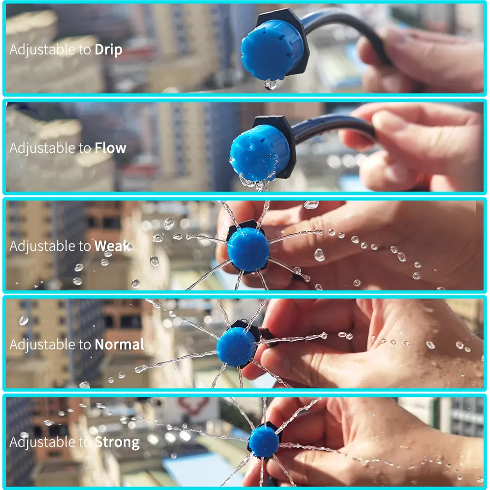 Oasis 30-1000X BLUE Adjustable 1/4'' Irrigation Misting Dripper Sprinkler Micro Flow Drip Garden Watering Flower Lawn Greenhouse