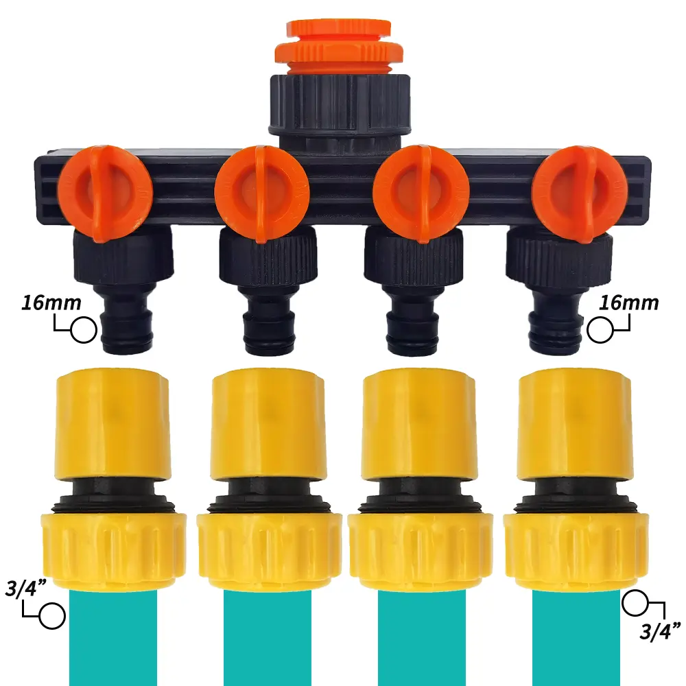 6PCS 3/4 1/2 inch Garden Hose Pipe Repair Connector Fitting Tubing Quick Connection for Drip Irrigation Watering Greenhouse