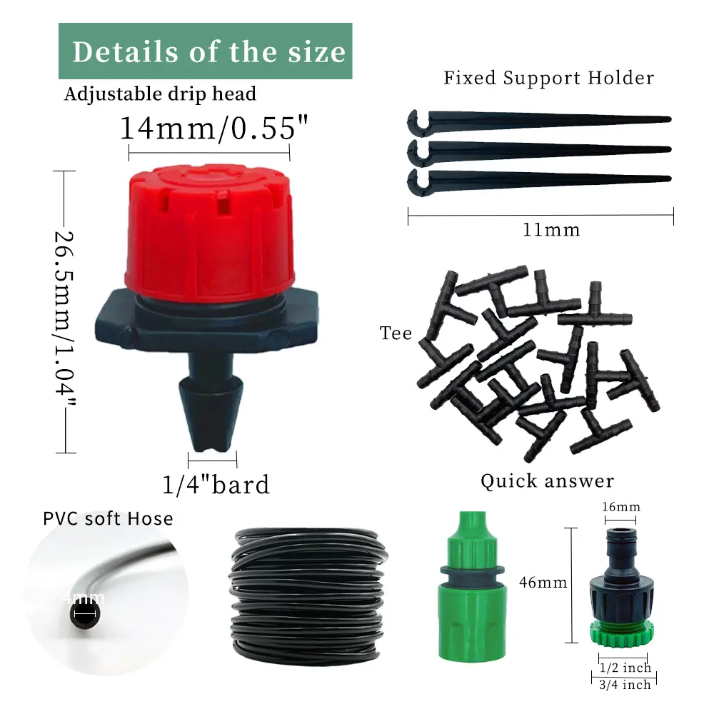 OASIS 50M-5M DIY Drip Irrigation System Automatic Watering Garden Hose Micro Drip Watering Kits with Adjustable Drippers
