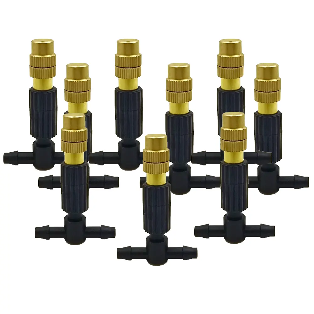 Oasis 5M-30M Garden Irrigation Outdoor Misting Cooling System Watering 1/4'' Brass Atomizer Nozzles 4/7mm Hose Patio Greenhouse