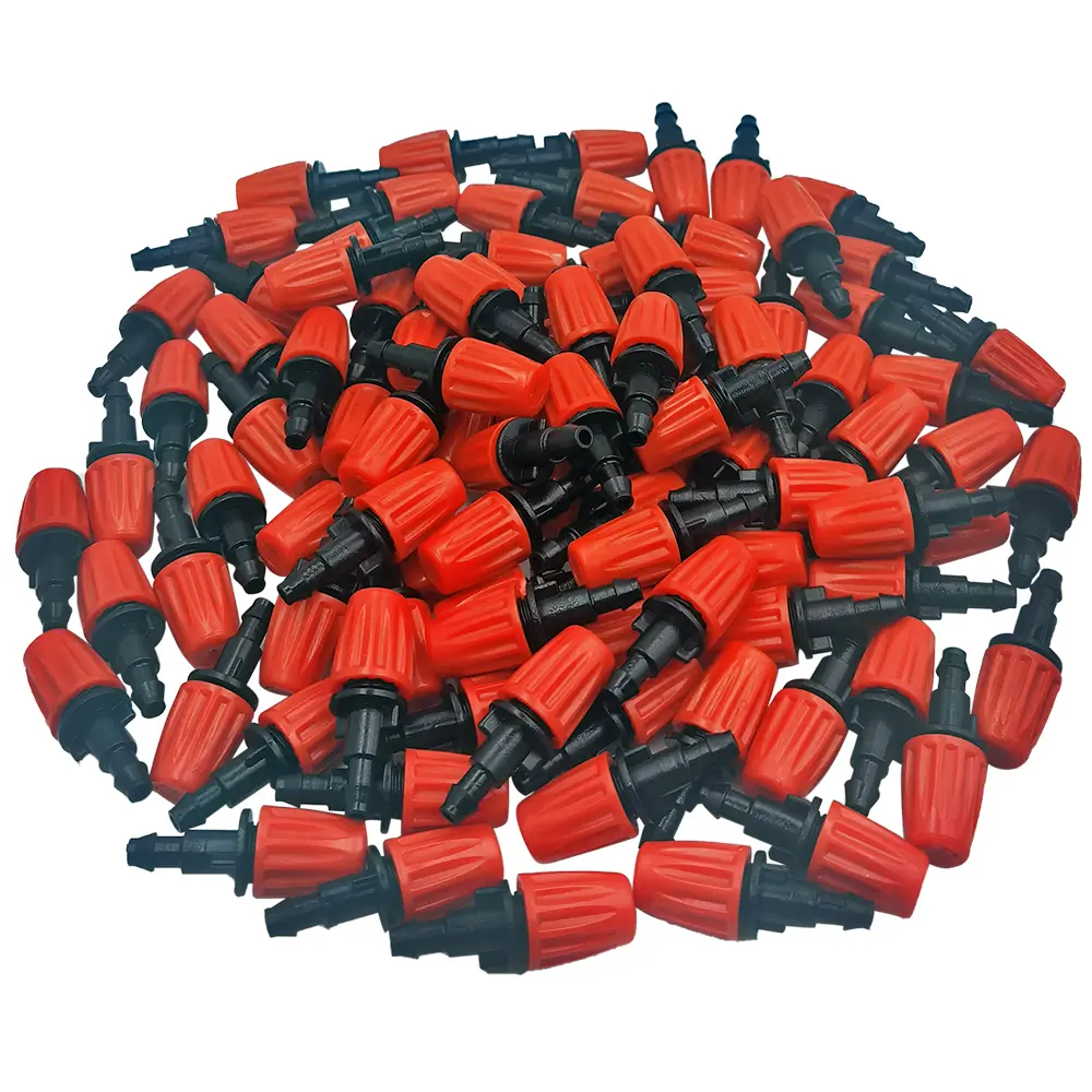 20PCS 1/4 Inches Nozzle Dripper Watering Sprayer Misting Atomizing Sprinkler Garden Drip Irrigation System w/ Hose Tee Connector