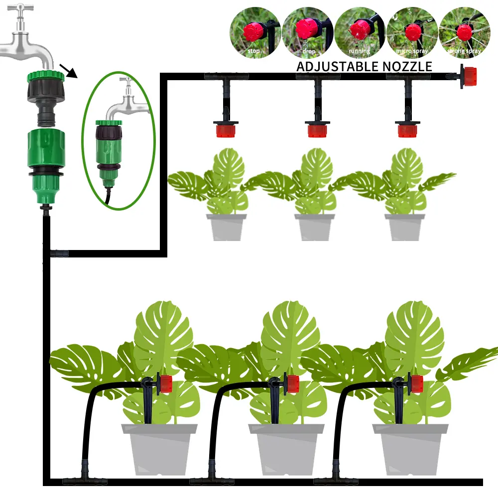 5M-60M Drip Irrigation System Plant Watering Set Watering Kits Adjustable Drippers For Irrigation Micro Garden Watering System
