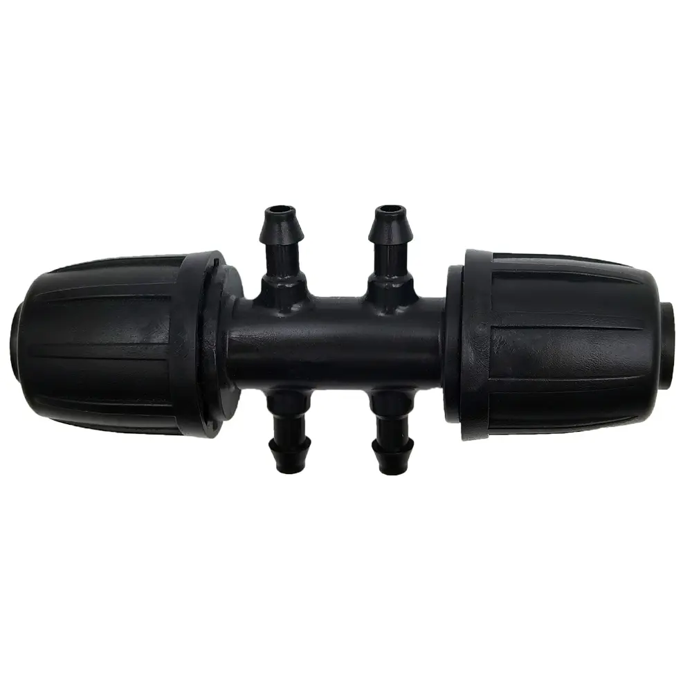 Oasis 16mm to 4/7mm Tubing 6-Way Connector Garden Flower Irrigation Water Adapter PE Pipe to 1/4'' Micro Hose Fitting Joint