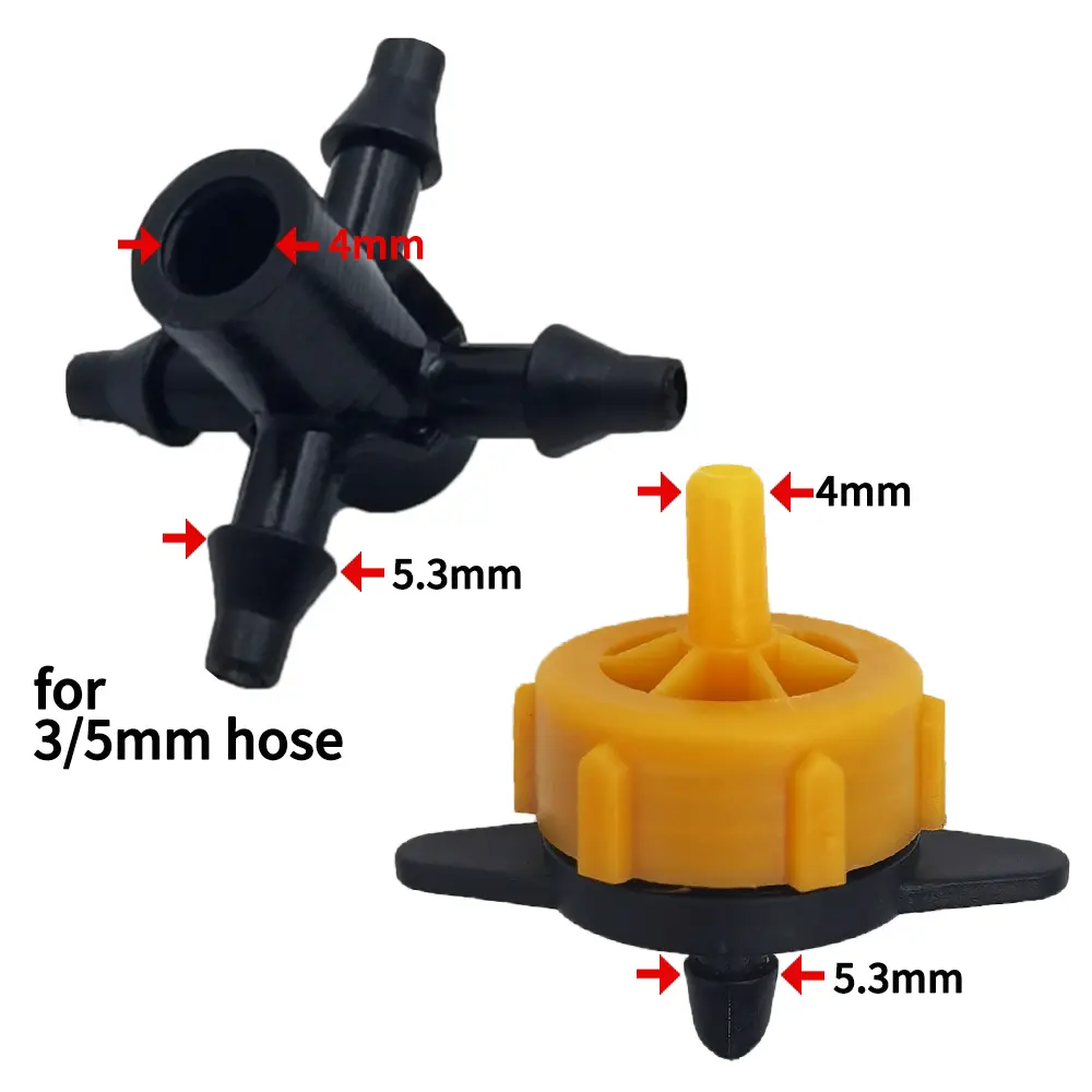 Irrigation 2L/4L/8L Steady flow dripper with 4-way cross Connector Agriculture Drip water irrigation Drip arrow connector 20Sets