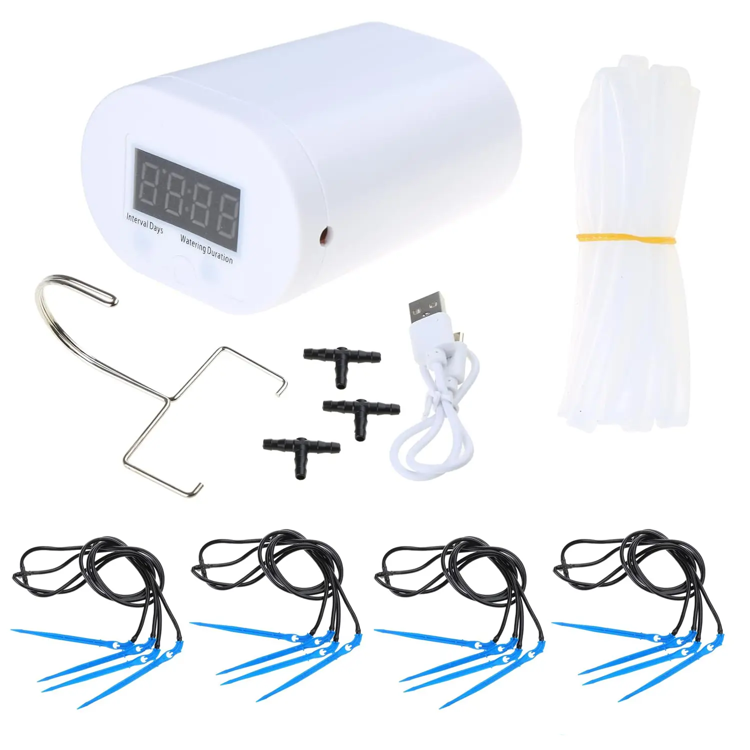 Automatic Plant Flower Watering Pump Home Sprinkler Drip Irrigation Device 2/4/8/16 Heads Pump Timer System Kit Garden Tool