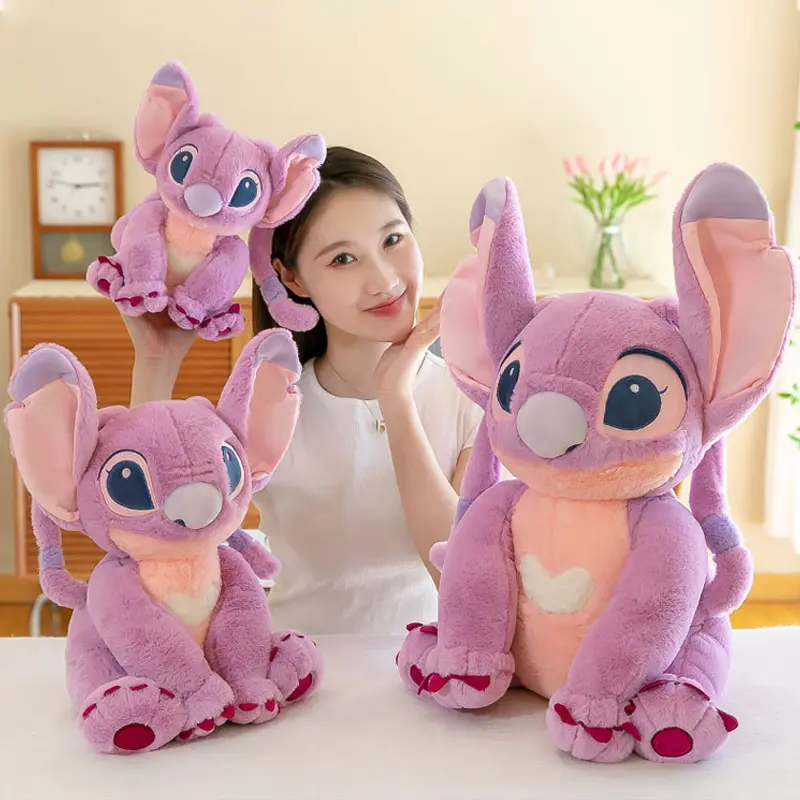 Cartoon Lilo & Stitch Pink Stitch Plush Toy Soft Stuffed Angel Large Pillow Holiday Decoration Girls Birthday Gift 30/45/60/80cm