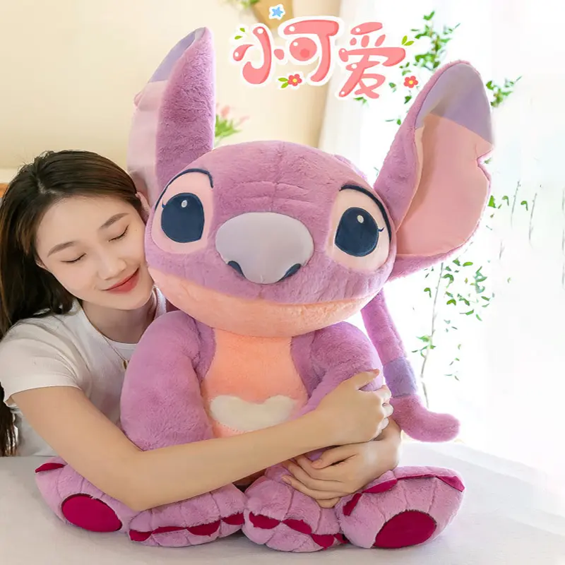 Cartoon Lilo & Stitch Pink Stitch Plush Toy Soft Stuffed Angel Large Pillow Holiday Decoration Girls Birthday Gift 30/45/60/80cm