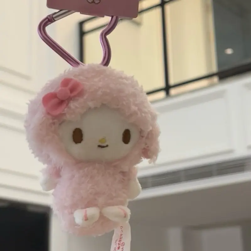 Kawaii Sanrios My Sweet Piano Plush doll Keyring Cartoon My Melody Stuffed Toys Pendant cute pink Sheep Piano Keychains Gifts