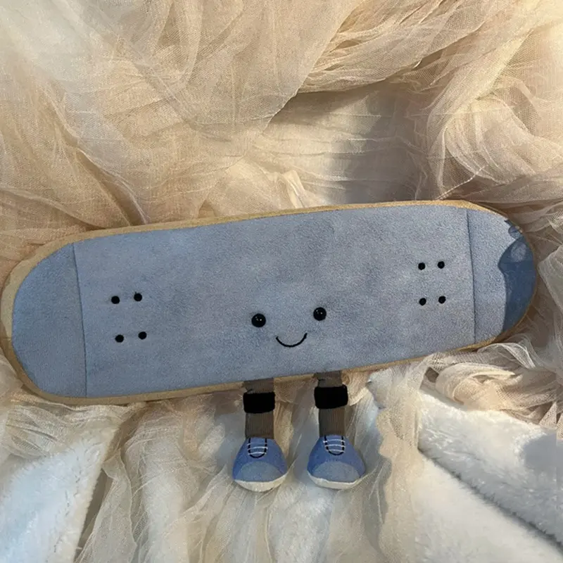 34cm Fun Sports Skateboard Plush Toy Home Bedroom Plush Decorative Doll Skateboard Stuffed Toy Cartoon Dolls Children Gifts