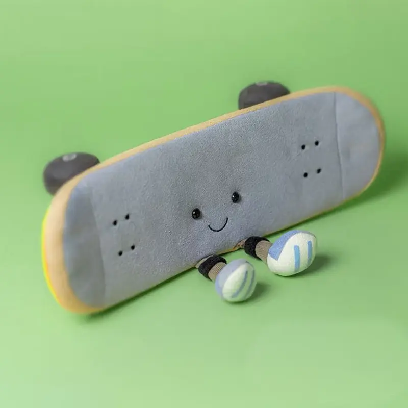 34cm Fun Sports Skateboard Plush Toy Home Bedroom Plush Decorative Doll Skateboard Stuffed Toy Cartoon Dolls Children Gifts