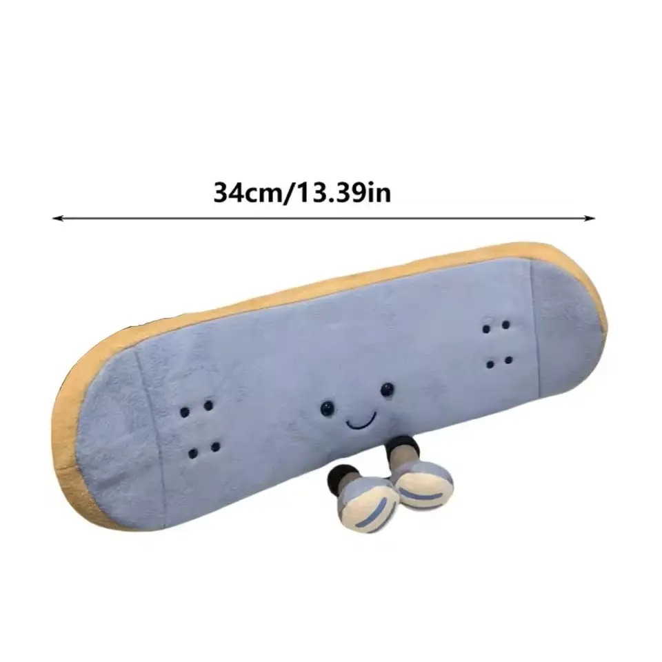 34cm Fun Sports Skateboard Plush Toy Home Bedroom Plush Decorative Doll Skateboard Stuffed Toy Cartoon Dolls Children Gifts