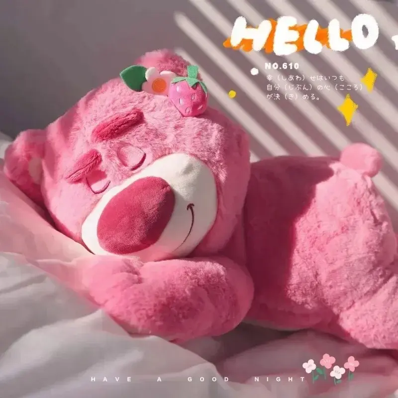 50cm Disney Toy Cute Plush Toys Pillow Cartoon Strawberry Bear Plush Doll Girls Kawaii Anime Bear Stuffed Doll Kids Gifts