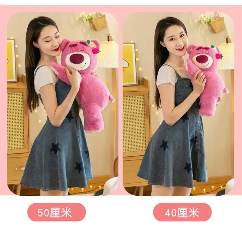 50cm Disney Toy Cute Plush Toys Pillow Cartoon Strawberry Bear Plush Doll Girls Kawaii Anime Bear Stuffed Doll Kids Gifts