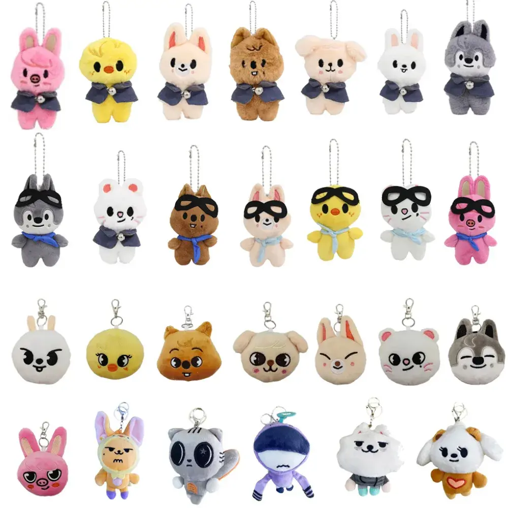 Skzoo Plush Keychain Kpop Plush Doll Cartoon Stuffed Animal Plushies Toys Kawaii JYP Adults KZ Fan Keychain Pendant Kid Gift