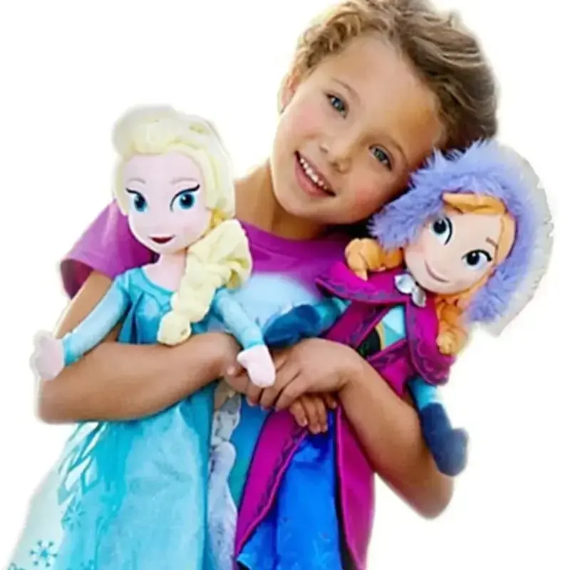 50CM Disney Frozen Snow Queen Elsa Stuffed Doll Princess Anna Elsa Doll Toy Elza Stuffed Plush Girl Toys Halloween Birthday Gift