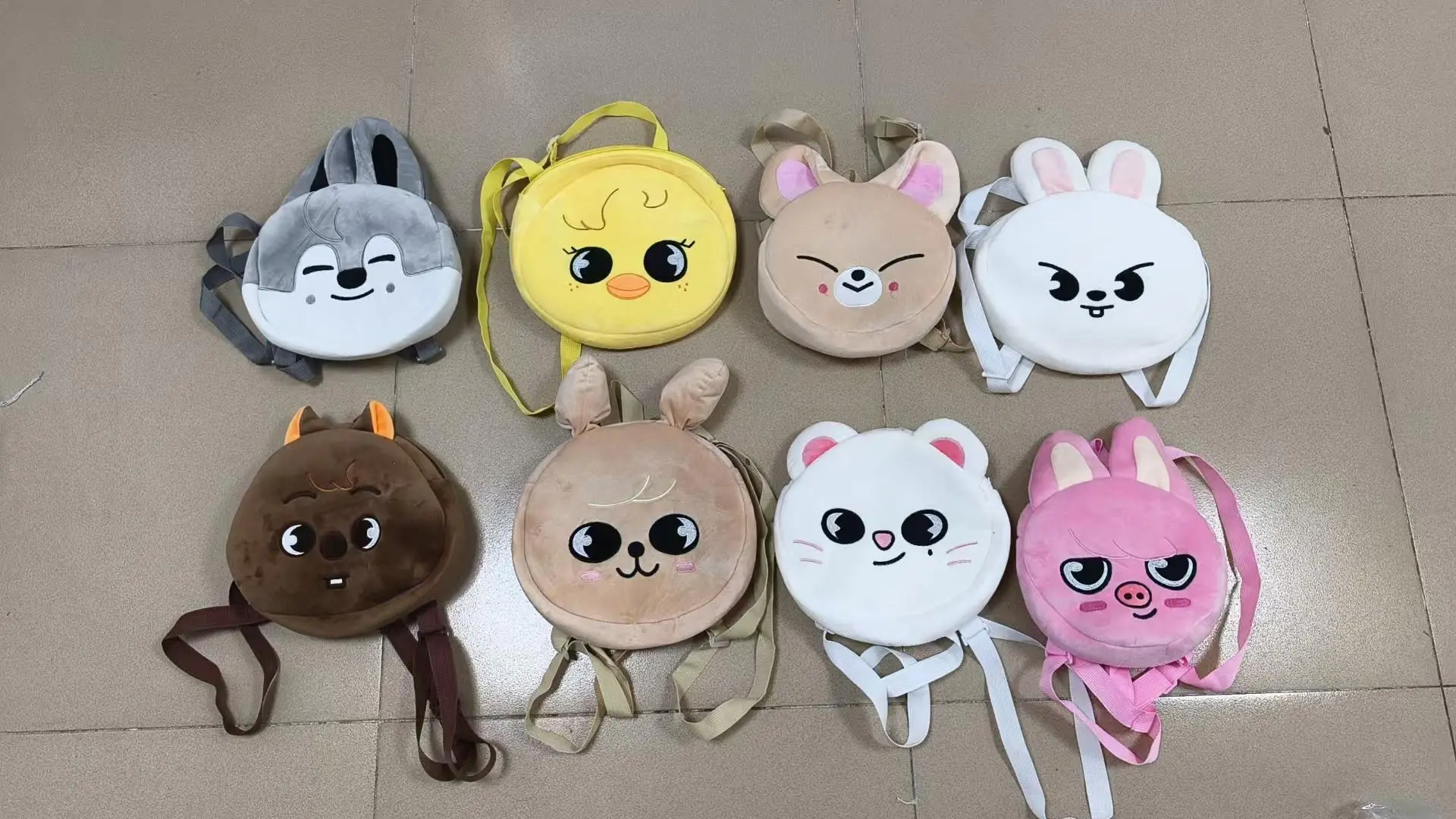 Kpop skzoo Plush korean bac kpack combination street plush doll school small student back pack fan gift