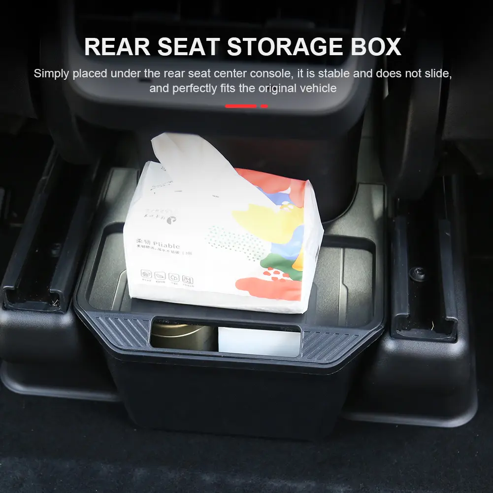 High Capacity Rear Cabin Storage Container Scratch Proof Passenger Seat Storage Box with Cover ForTesla Model Y 2021 2022
