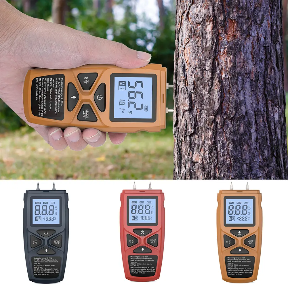 Digital Moisture Meter LCD Display Firewood Humidity Tester Wood Moisture Meter Moisture Reader for Firewood Lumber