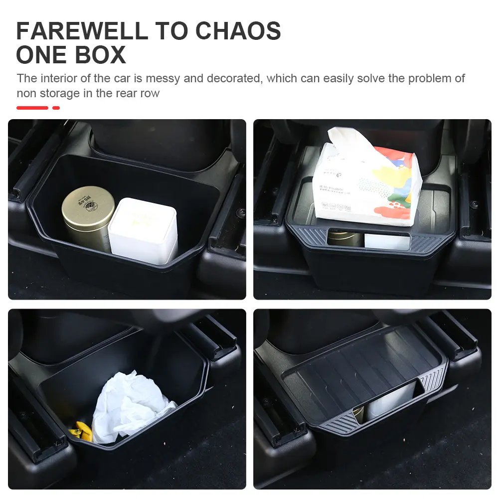 High Capacity Rear Cabin Storage Container Scratch Proof Passenger Seat Storage Box with Cover ForTesla Model Y 2021 2022