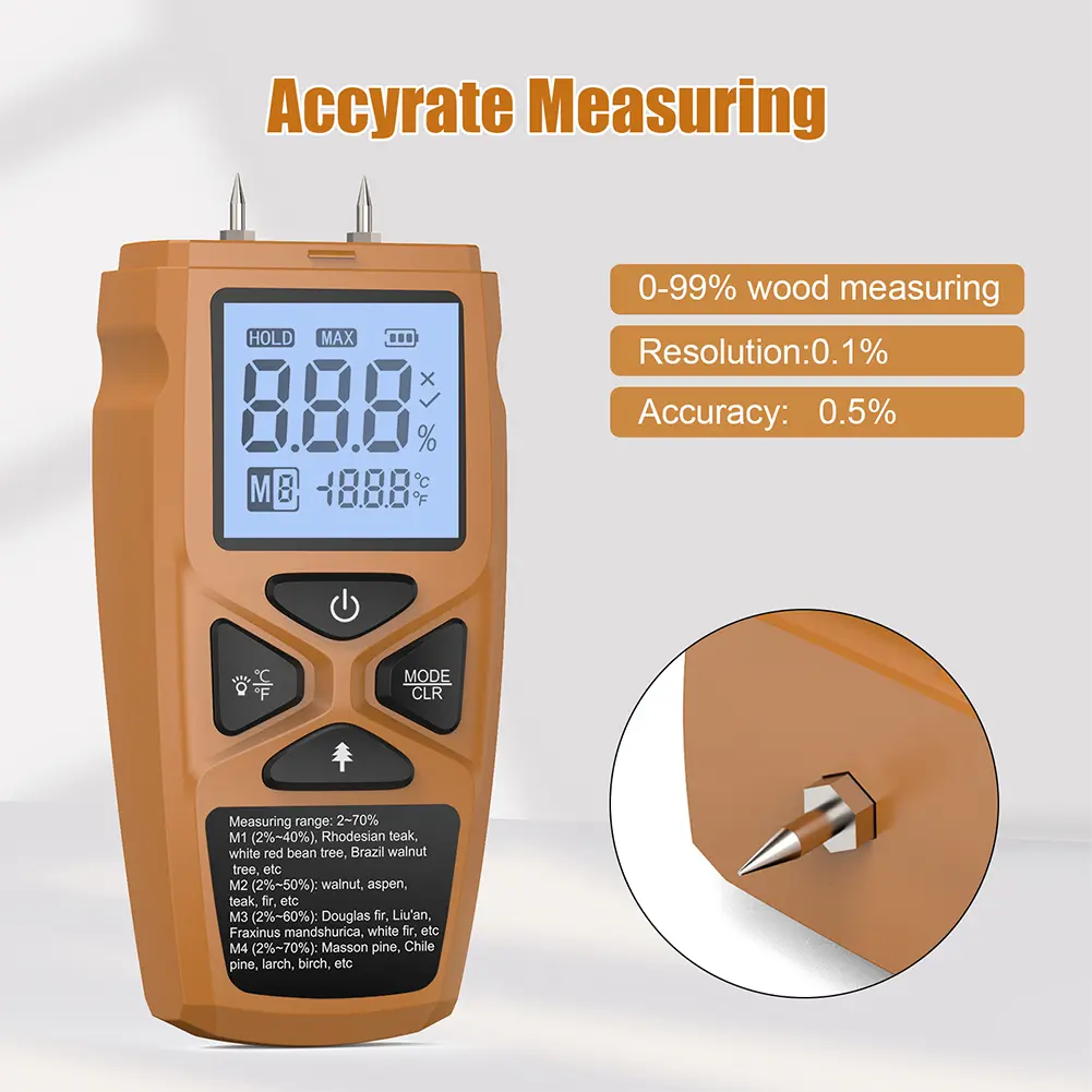 Digital Moisture Meter LCD Display Firewood Humidity Tester Wood Moisture Meter Moisture Reader for Firewood Lumber