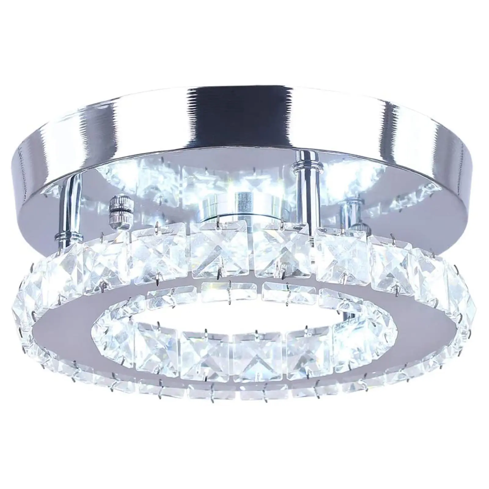 Small LED Ceiling Light Art Gallery Decoration Light Fixture Close to Ceiling Light in Clear Crystal Lamp