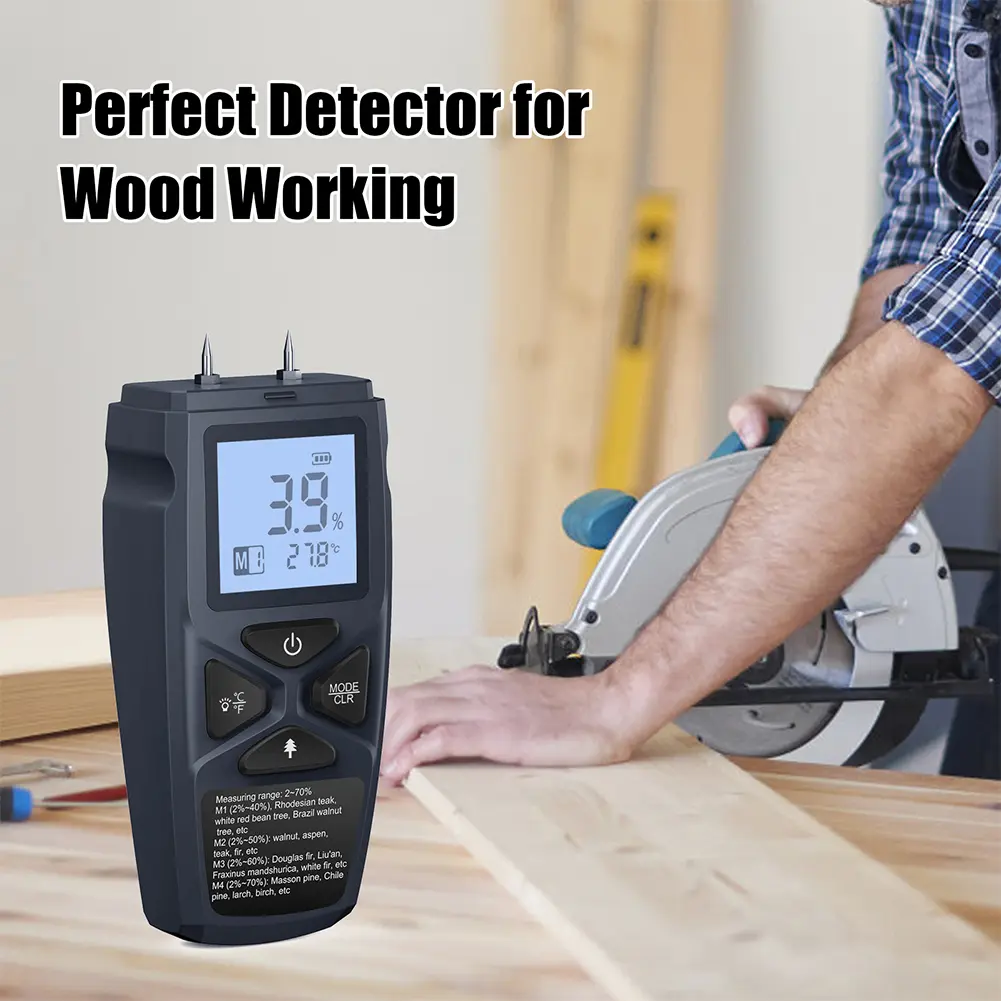 Digital Moisture Meter LCD Display Firewood Humidity Tester Wood Moisture Meter Moisture Reader for Firewood Lumber