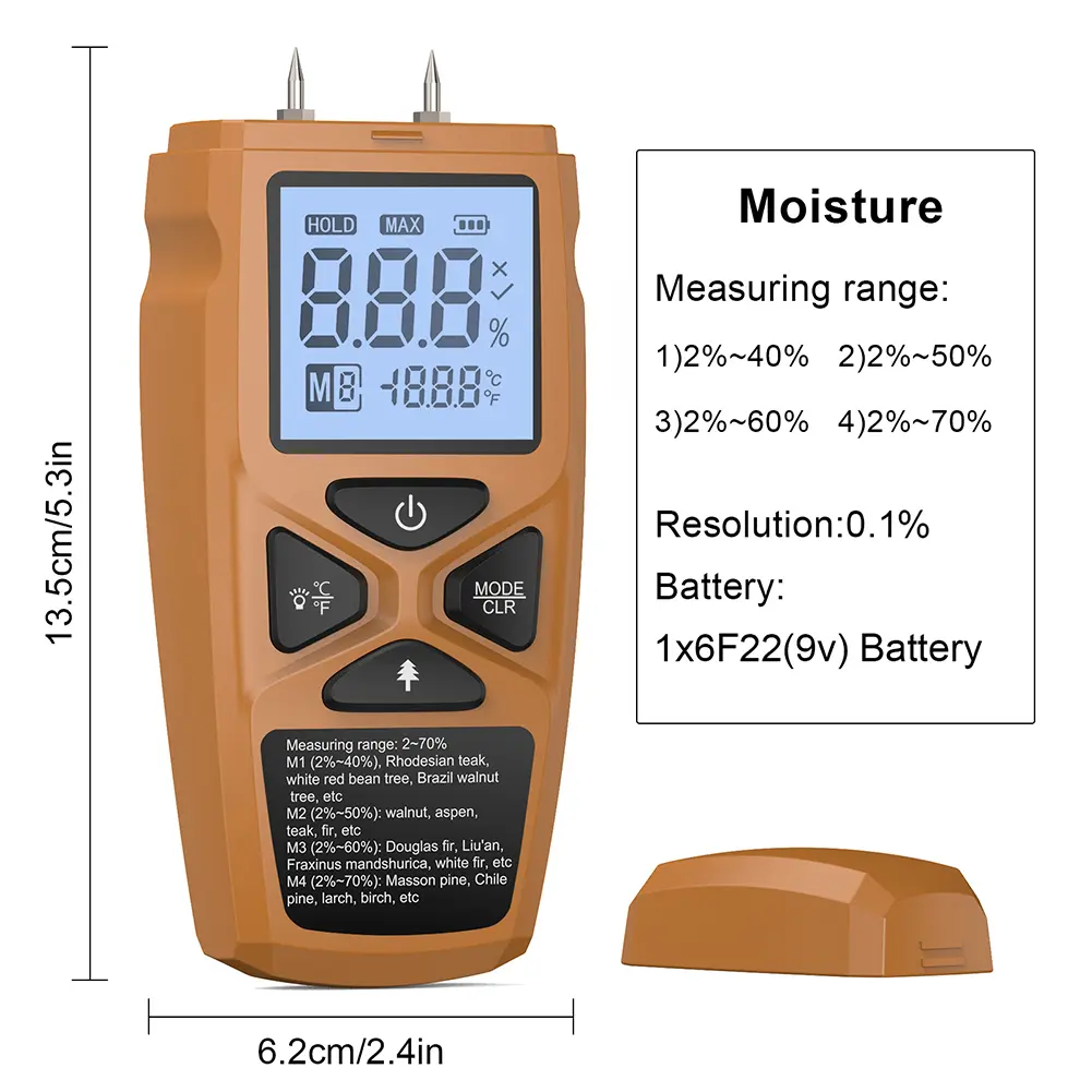 Digital Moisture Meter LCD Display Firewood Humidity Tester Wood Moisture Meter Moisture Reader for Firewood Lumber