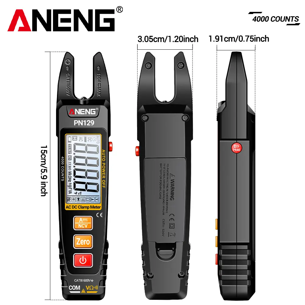 Clamp Meter U-shaped Smart Multimeter NCV Resistance Pliers Tester AC/DC Voltage Current Tools Professional Electrician Tools