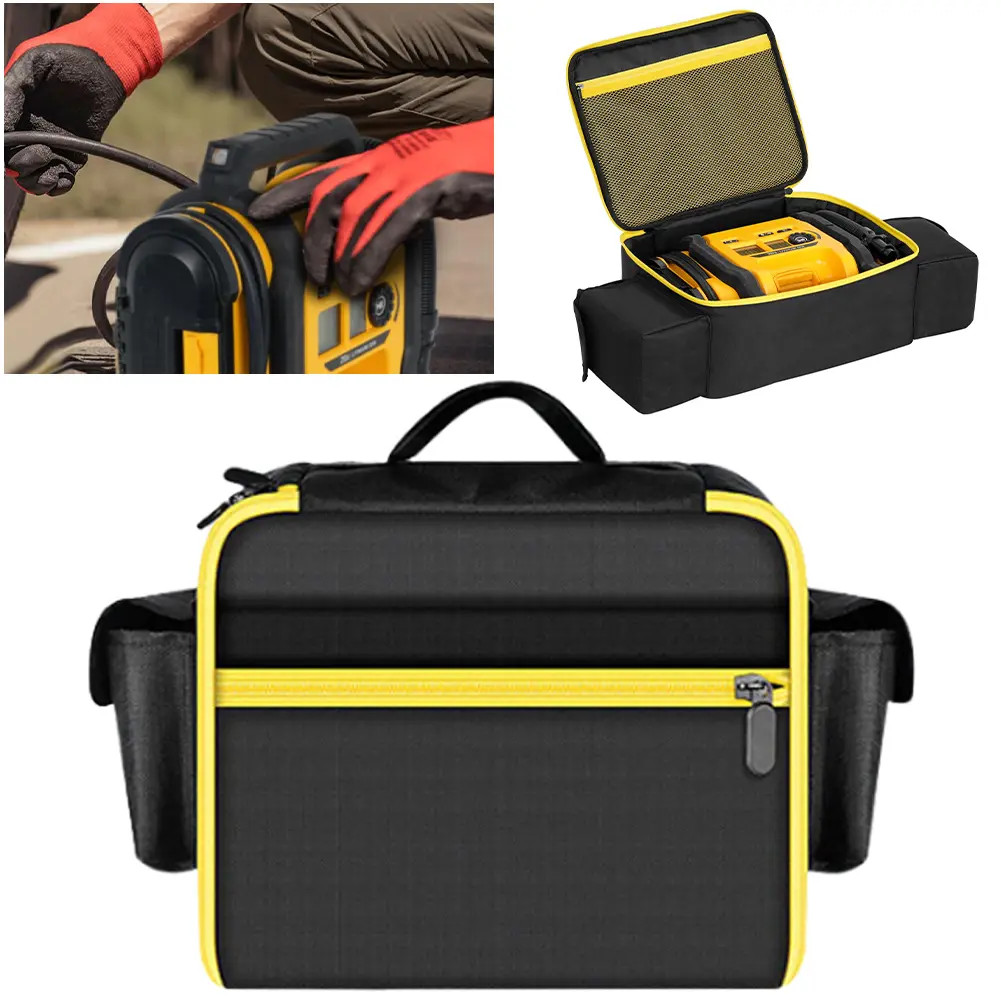 Portable Air Compressor Bag with Pocket Travel Inflator Case for Battery Pack for DEWALT 20V Max Tire Inflator DCC020IB