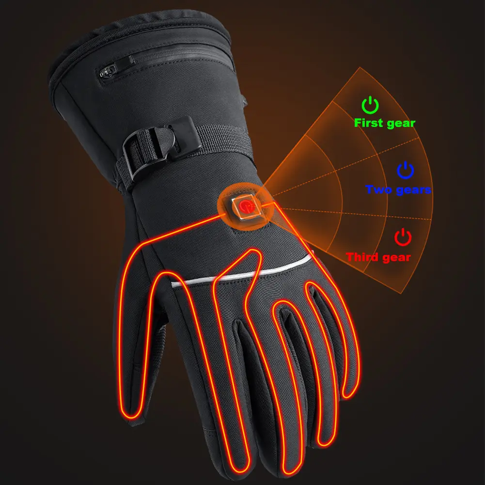Touch Screen Heated Gloves Battery Powered Electric Heated Gloves Warm Heated Gloves Cold-Proof 3 Gear Temperature for Men Women
