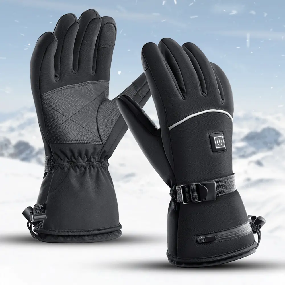 Touch Screen Heated Gloves Battery Powered Electric Heated Gloves Warm Heated Gloves Cold-Proof 3 Gear Temperature for Men Women