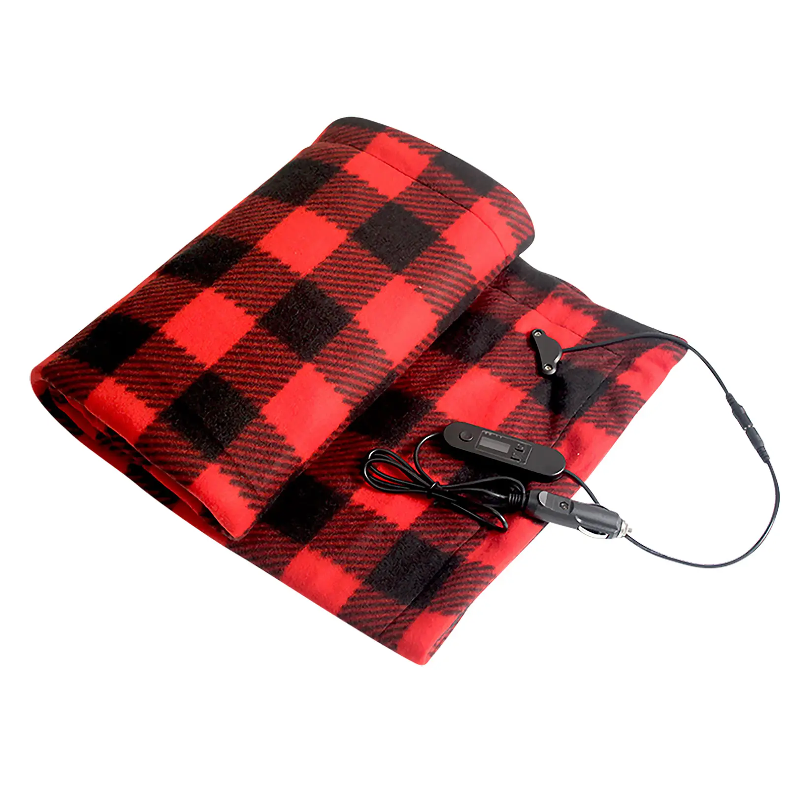 Electric Car Blanket 12V Heated Safety Timer Constant Temperature Heating Blanket Fleece Travel Throw Blanket for RV Truck SUV