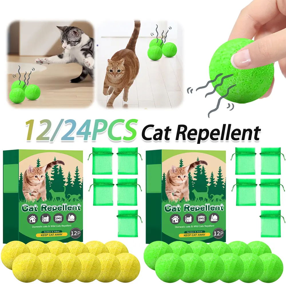 12/24PCS Cat Repellent Dog Repellent Natural Peppermint Oil Cat & Dog Nature Repellent To Keep Cats Out of Yard
