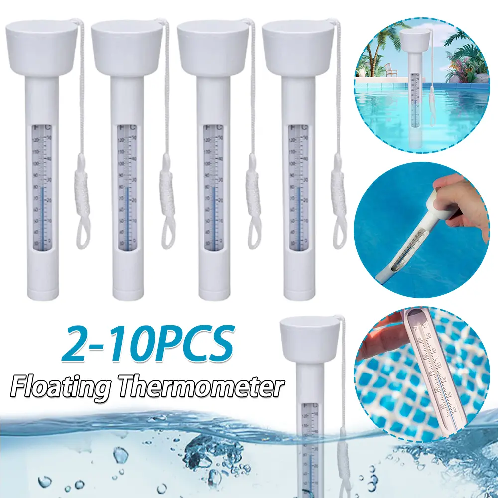 2-10PCS Pool Thermometer Floating Thermometer Easy Read Water Temperature Thermometer for Outdoor Indoor Swimming Pools