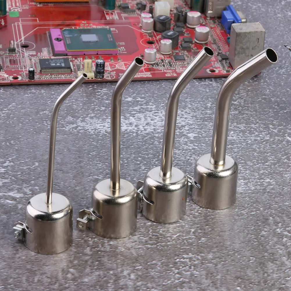 Air Stations Gun Nozzles Soldering Tool 4pcs Long Bent Curved Heat Gun Nozzles for 850 Hot Air Soldering Rework Station