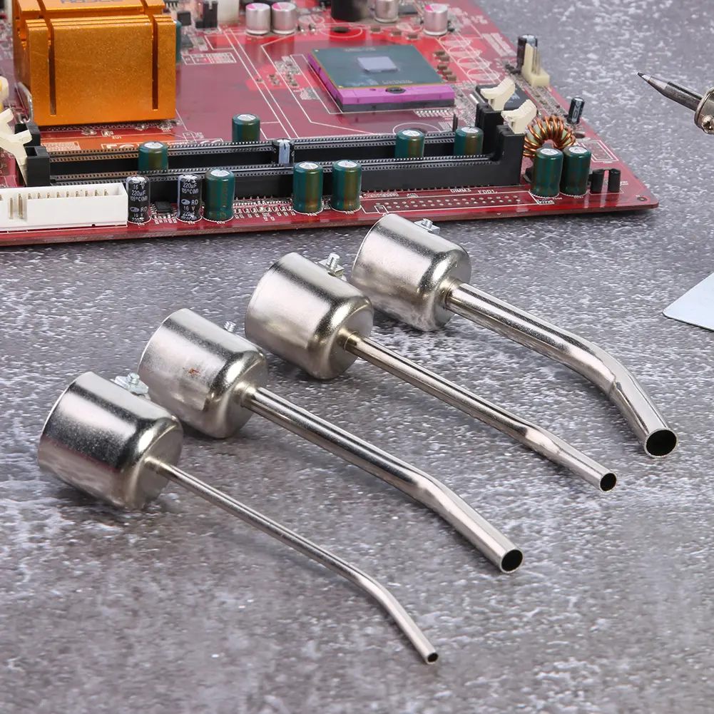 Air Stations Gun Nozzles Soldering Tool 4pcs Long Bent Curved Heat Gun Nozzles for 850 Hot Air Soldering Rework Station