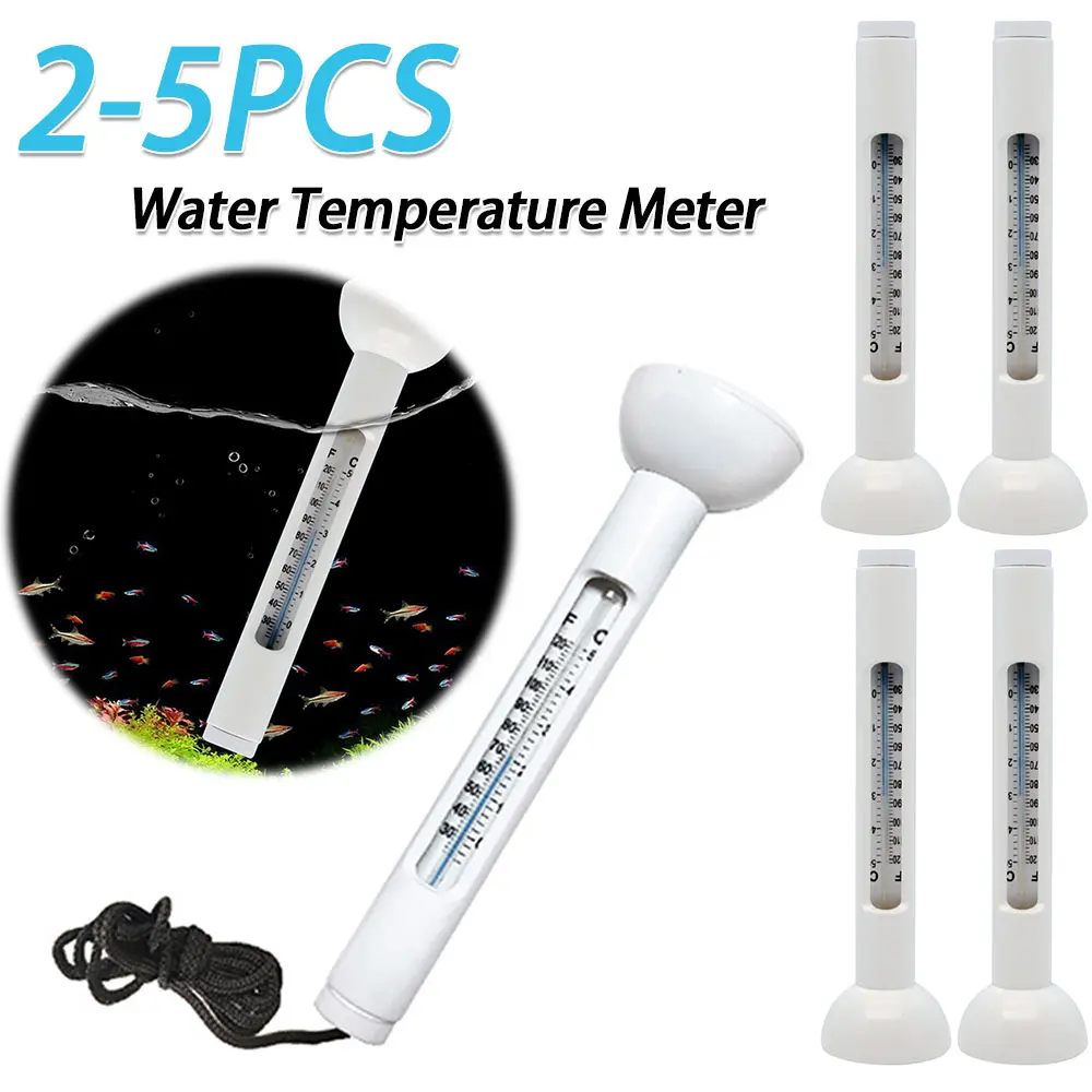 2-5PCS Water Temperature Meter Digital Pool Thermometer Swimming Pool Thermometer for Ice Bath Tub Fishbowl Pond Hot Tub