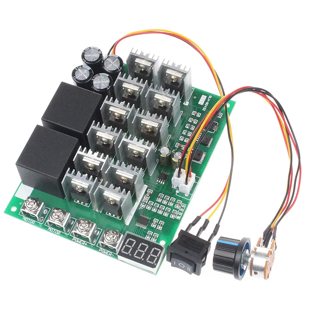 DC10V-55V Variable Voltage Controller Digital Display 60A Forward Reverse Converter 12V 24V 36V 48V 100A Max with Knob Switch
