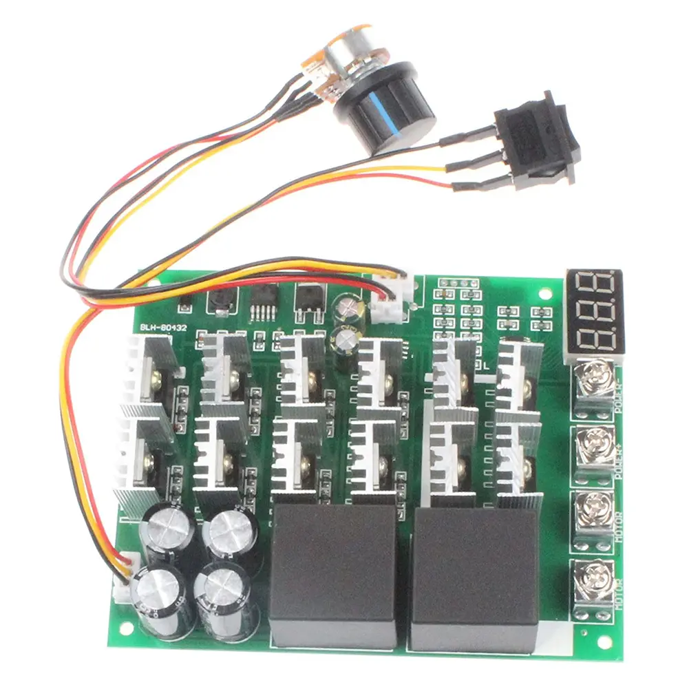 DC10V-55V Variable Voltage Controller Digital Display 60A Forward Reverse Converter 12V 24V 36V 48V 100A Max with Knob Switch