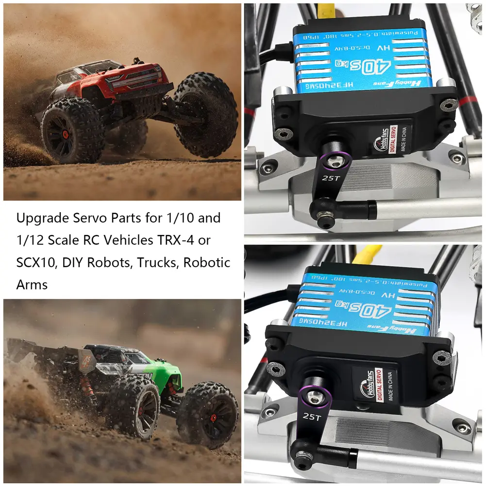 40KG RC Digital Servos IP68 Waterproof High Torque Servos with 25T Servo Horn for 1/12 1/10 1/8 RC Car Crawler Robot Boat