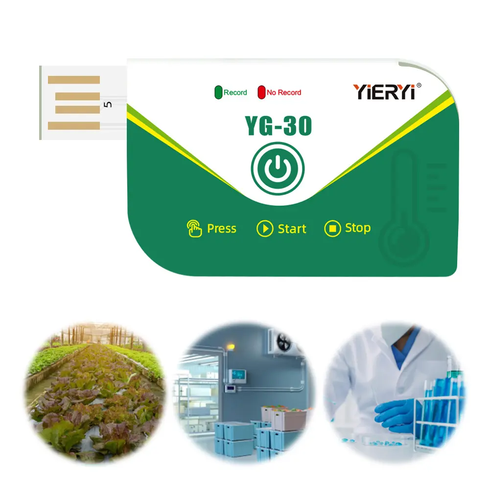 Mini USB Temperature Data Logger Disposable 60000 Point Capacity USB Data Logger PDF Report for Frozen Transportation Cold Chain