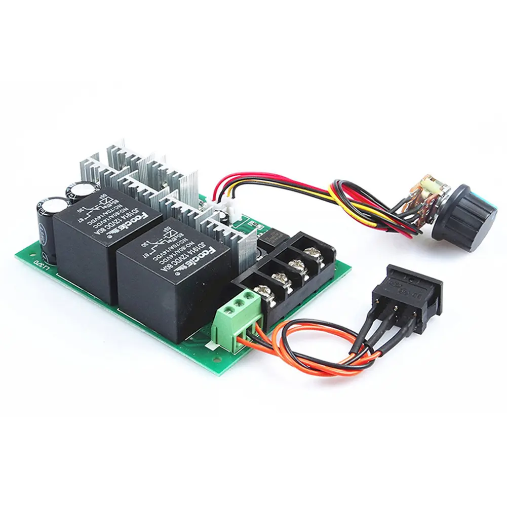 Brush Motor Governor DC10-50V 2000W 40A Motor Speed Control Drive Module Forward and Reverse Barrier Wiring Terminal 12V 24V 36V
