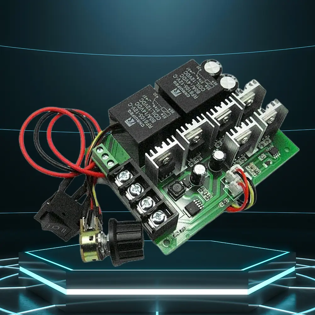 Brush Motor Governor DC10-50V 2000W 40A Motor Speed Control Drive Module Forward and Reverse Barrier Wiring Terminal 12V 24V 36V