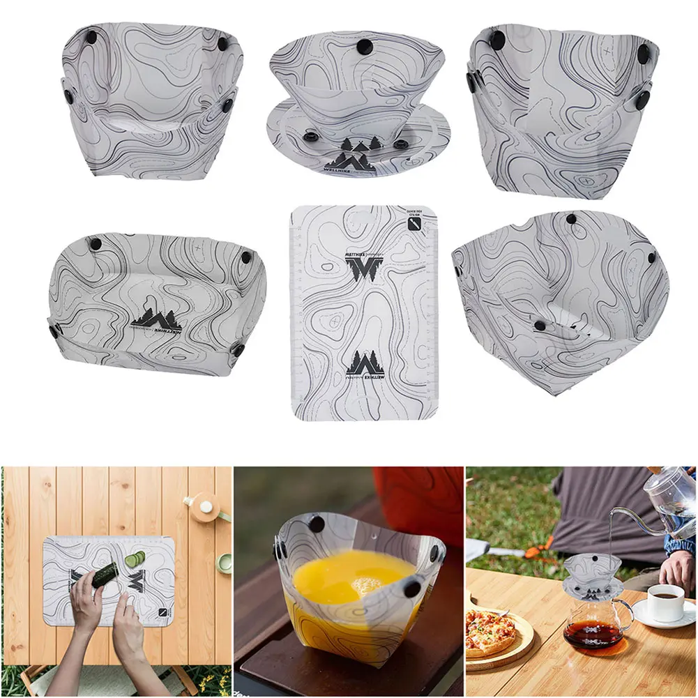 Lightweight Folding Tableware Space Saving Ultra Light Tableware Set Foldable Dinnerware Set for Camping Hiking