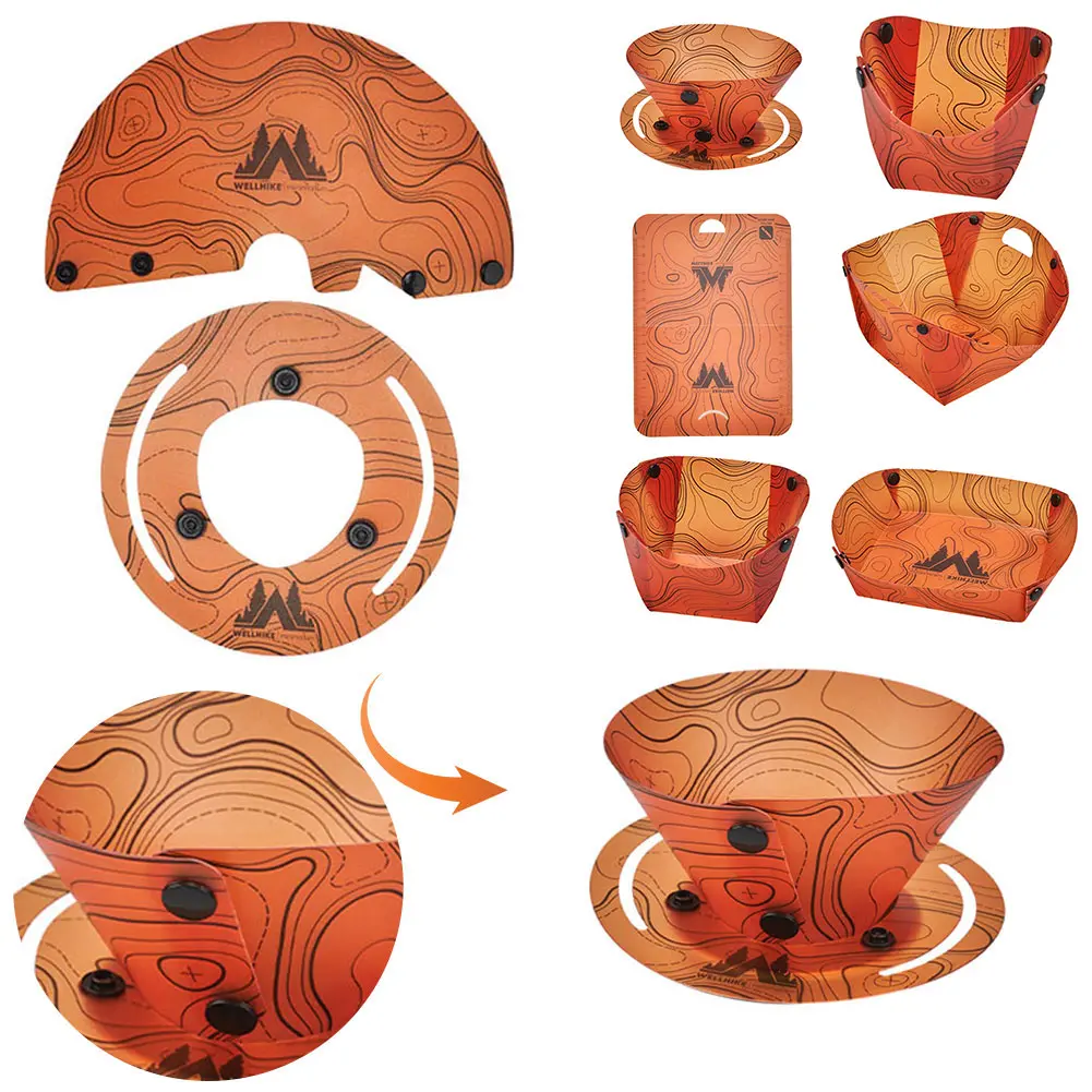 Lightweight Folding Tableware Space Saving Ultra Light Tableware Set Foldable Dinnerware Set for Camping Hiking