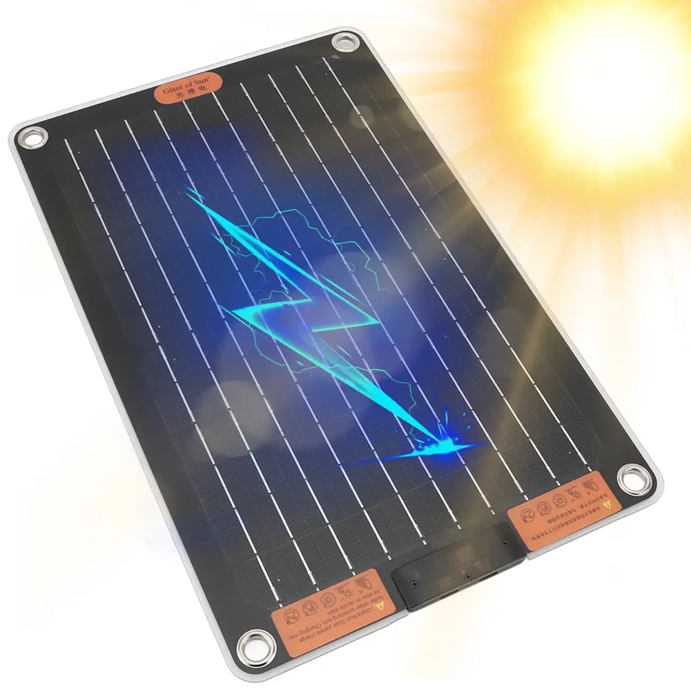 15W Portable Solar Panel Waterproof Camping Solar Panel Charger Solar Charging Panel for Outdoor Camping Hiking Phone Charger