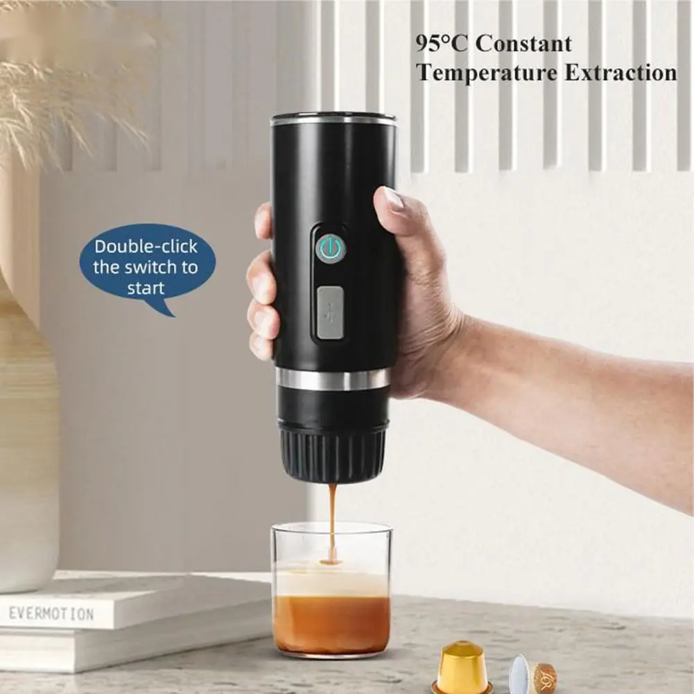 3-in-1 Electric Wireless Heating Coffee Machine Fit for Nespresso Dolce Gust Capsule/Powder Electric Coffee Pot for Camping
