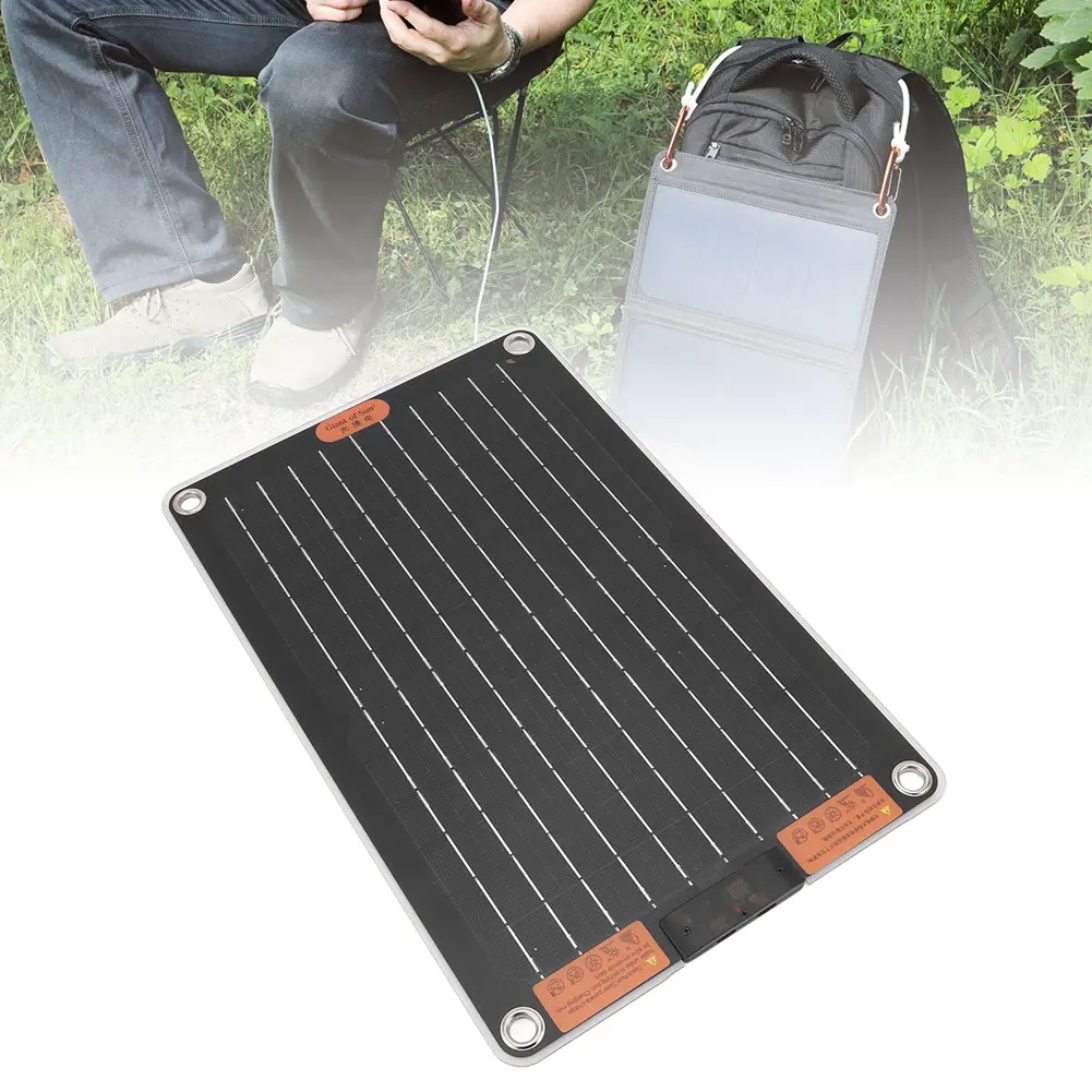 15W Portable Solar Panel Waterproof Camping Solar Panel Charger Solar Charging Panel for Outdoor Camping Hiking Phone Charger